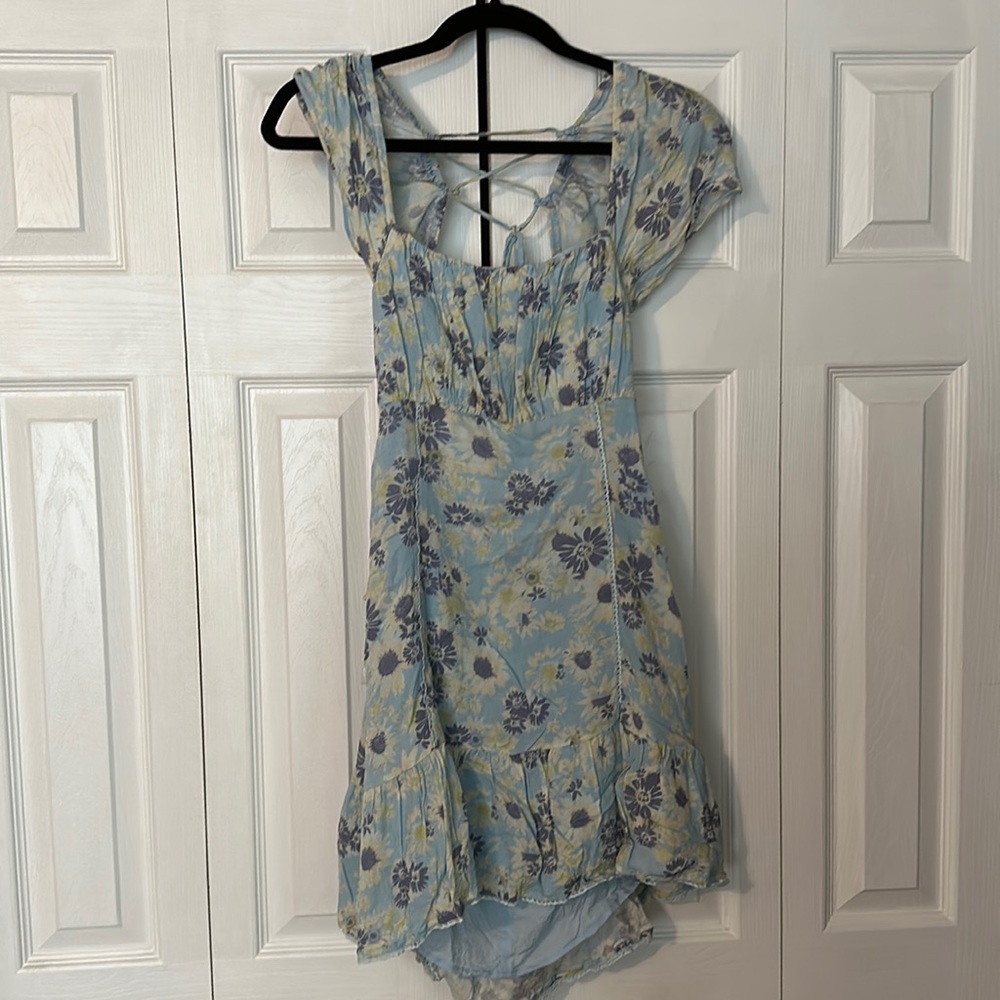 Blue floral dress